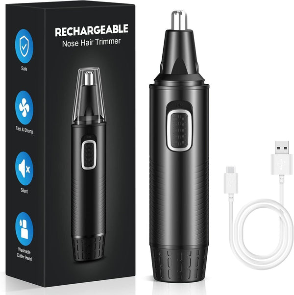 CIRYCASE Rechargeable Ear & Nose Hair Trimmer - Waterproof, Dual Blades