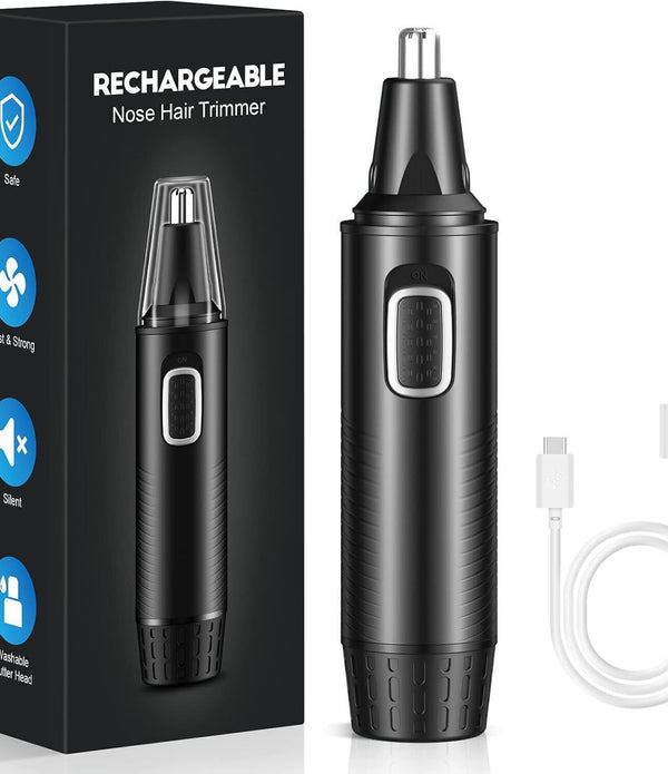 CIRYCASE Rechargeable Ear & Nose Hair Trimmer - Waterproof, Dual Blades