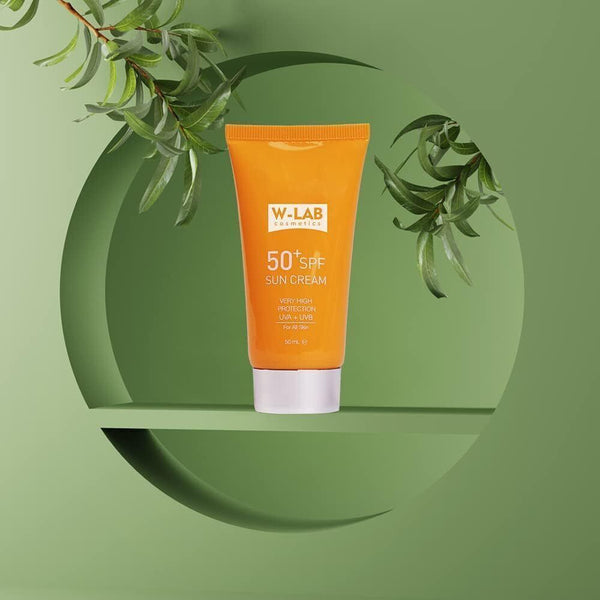 50+ SPF Sunscreen Face Cream - UVA + UVB Protection, Hyaluronic Acid, Collagen