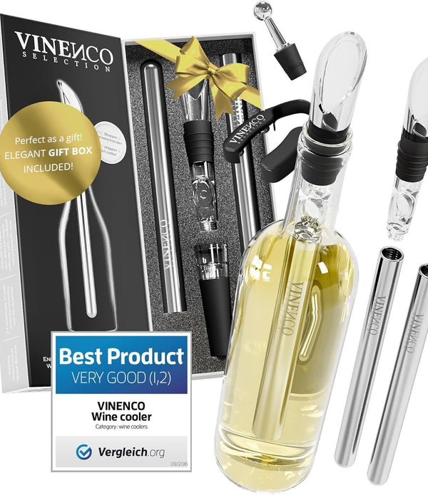 Wine Cooler Stick Set 3-in-1 Kit Stainless Steel Bottle Chiller Rod+Decanting