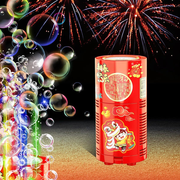 Fireworks Bubble Machine with RGB LED – Sparkling Bubble Blower for Kids