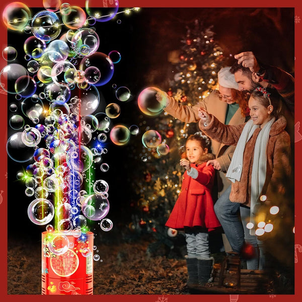 Fireworks Bubble Machine with RGB LED – Sparkling Bubble Blower for Kids