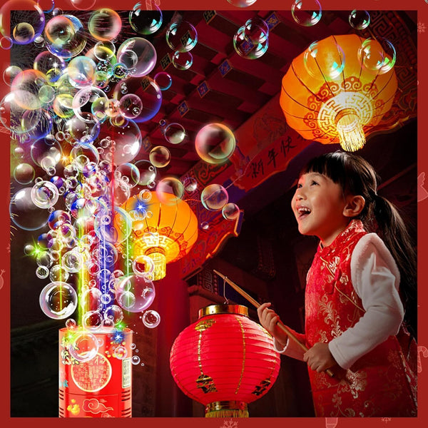 Fireworks Bubble Machine with RGB LED – Sparkling Bubble Blower for Kids