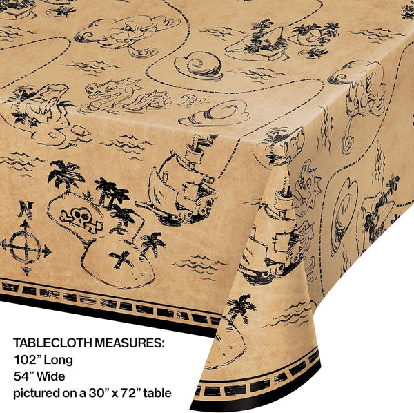 Creative Converting Treasure Island Pirate Tablecloth - 22" Plastic Party Decor