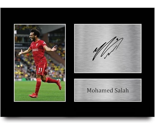 HWC Trading Mohamed Mo Salah Gifts Signed Autograph Print for Liverpool Fans