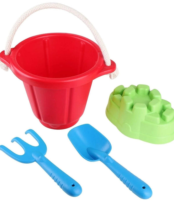 4pcs/set Kids Beach Sand Play Toys Bucket Shovel Pretend- Random Colours DMG BOX