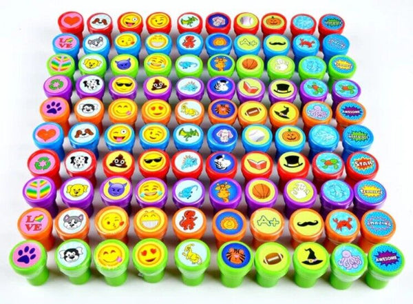 100 Pcs Assorted Stamps for Kids Self Inking Stamps stampers Set for Children