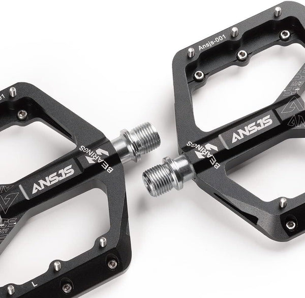 ANSJS Mountain Bike Pedals, 3 Bearings Platform Bicycle Flat Pedals 9/16"