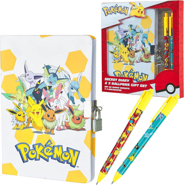 Pokemon Stationery Set Secret Dairy for Girls and Boys Notebook and Pen Set