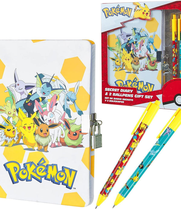 Pokemon Stationery Set Secret Dairy for Girls and Boys Notebook and Pen Set