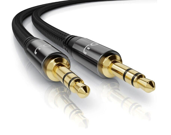 Primewire 3.5mm AUX Jack Cable - Nylon braided - 1m - Black