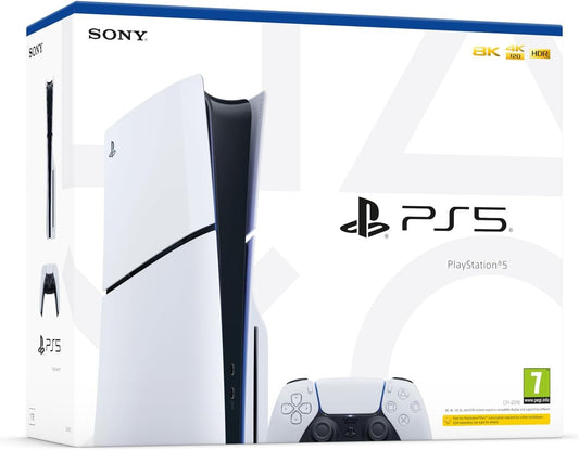Playstation PS5 Console Slim, Disk White "No Stand"