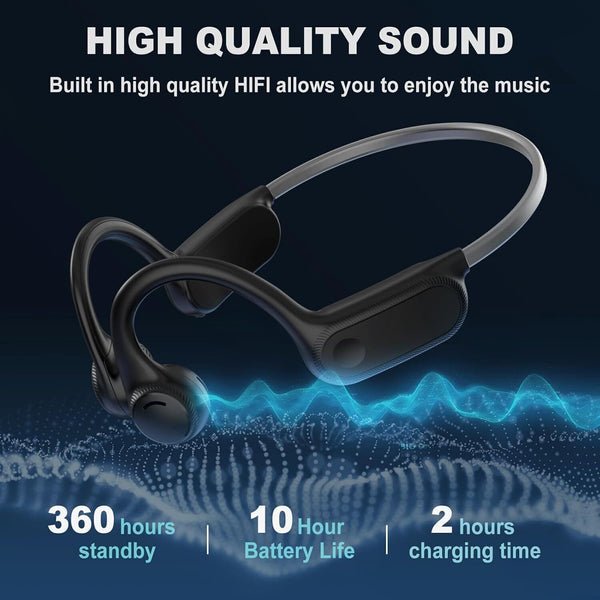 CelsusSound S100 Bone Conduction Headphones Grey with Mic