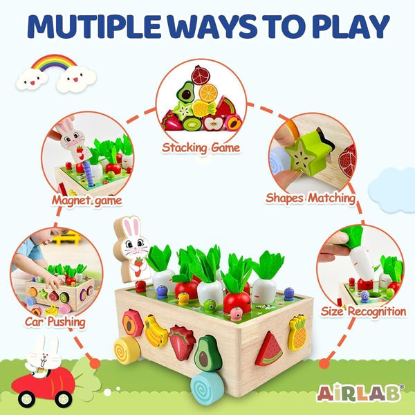 Airlab Montessori Wooden Carrot Harvest Game – Educational Toy for Toddlers