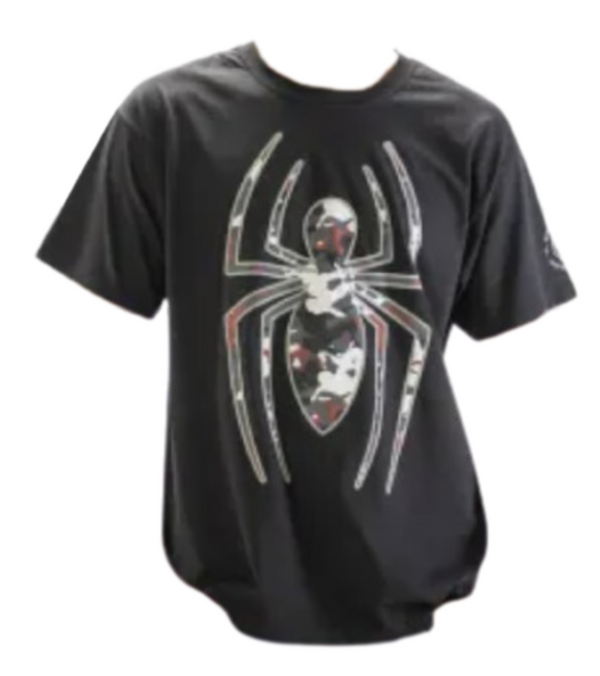 Marvel Spiderman Camouflage T-Shirt Size Large - L, black / camo