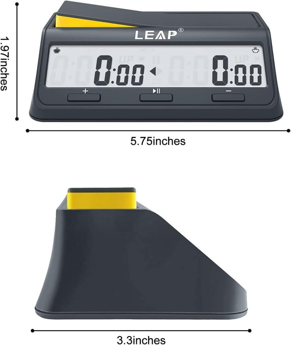 LEAP Digital Chess Clock Timer - Bonus & Delay, Navy Blue/Black