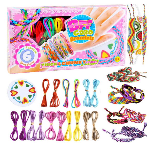 Friendship Bracelet Kit, DIY Craft Set for Kids 6-12 Years Old - Multicolor