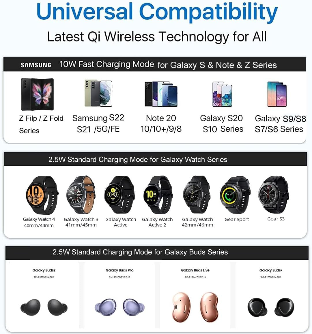 Samsung 3 in 1 Wireless Charging Station for Galaxy S23 S22 Watch Buds