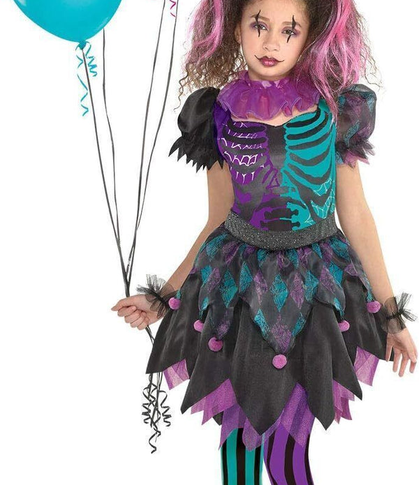 Amscan PKT 9904757 Girls Haunted Harlequin Costume 8-10yr