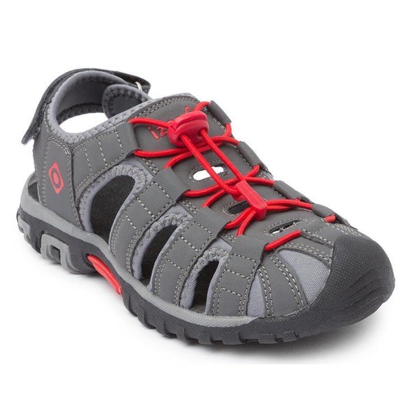 Izas Kids Unisex Sport Shoes Sandals - Summer Shoes - Dark Gray /Red UK size 4.5