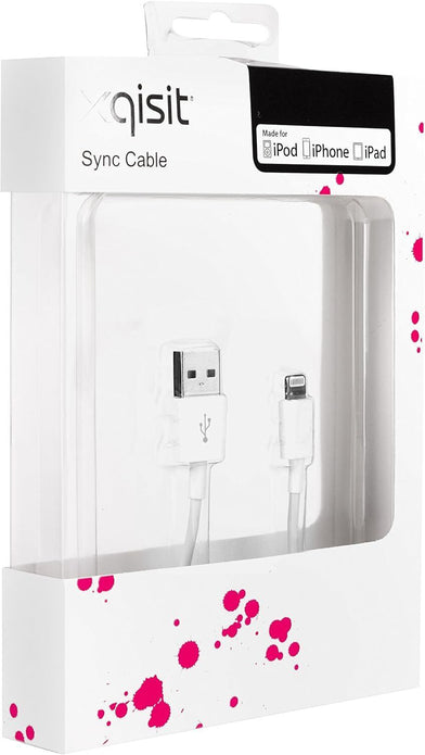 Xqisit Charge and Sync USB Adapter - Compatible iPhone, iPad iPod, White 