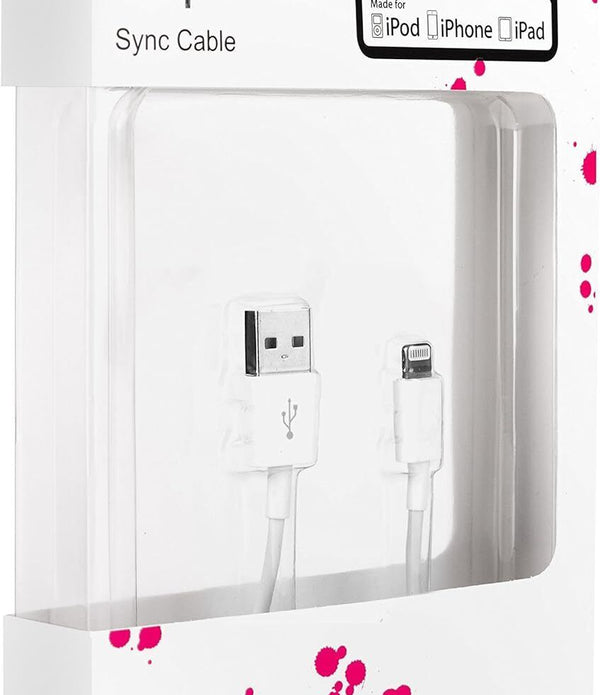 Xqisit Charge and Sync USB Adapter - Compatible iPhone, iPad iPod, White 