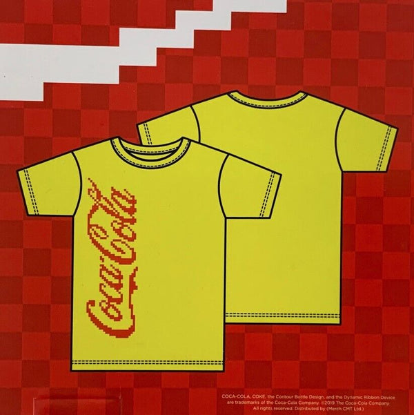 Coco-Cola Unisex - Adults Short Sleeve T-shirt, Vertical Logo, Yellow Size M