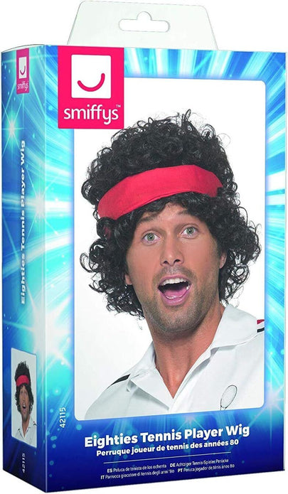 Smiffys 80s Tennis Player Wig with Headband - Retro Style