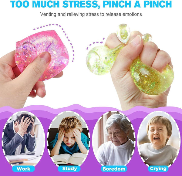 2-Pack Stress Balls, Fidget Toys for Kids & Adults, Sensory Relief