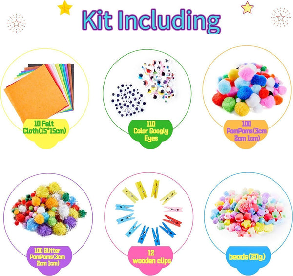 Yetech Arts and Crafts Supplies for Kids-1500+pcs Craft kits for kids With bag