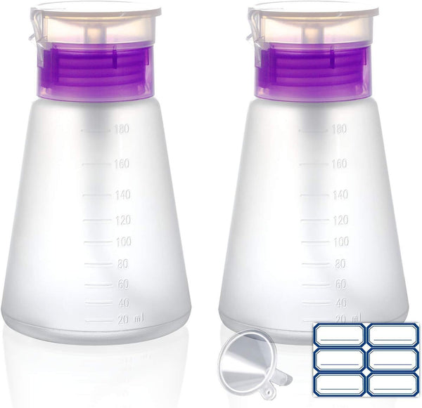 XILAZAB 2/3 Pack Acetone Bottle Push Down Pump Dispenser Lockable (2 x180ml Purp