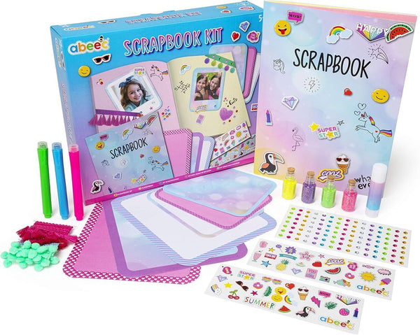 abeec Scrapbook Kit for Kids 5+ - Stickers, Glitter, Gems & More