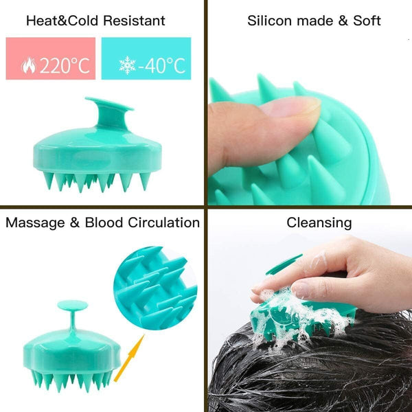 Shampoo Bath Brush Kit 2 Pack Silicon Scalp Massager Dry Skin Body Exfoliate