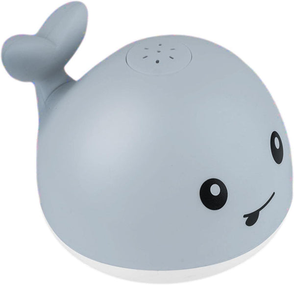 OENUX Grey Whaling Bath Toy - LED Light & Automatic Water Sprinkler