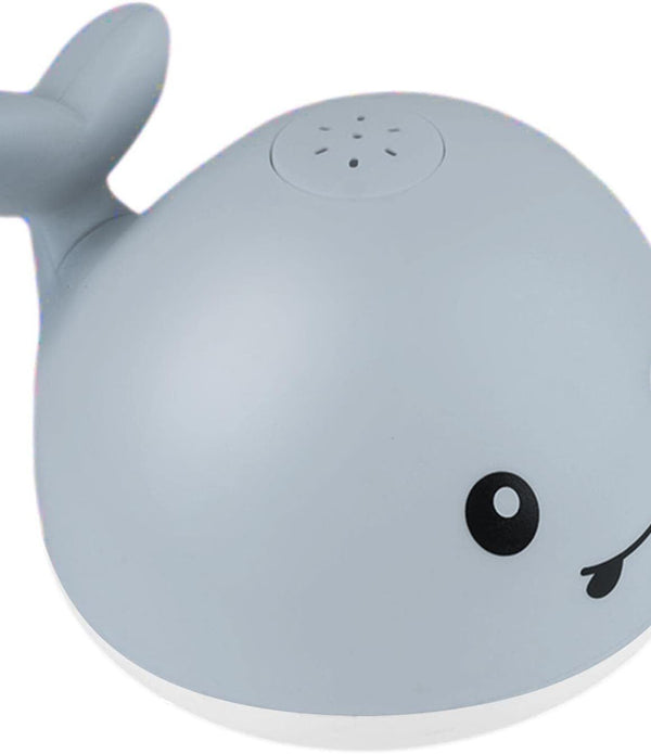 OENUX Grey Whaling Bath Toy - LED Light & Automatic Water Sprinkler