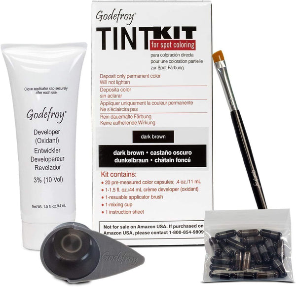 Godefroy Tint Kit, Dark Brown Eyebrow & Beard Dye for Professionals