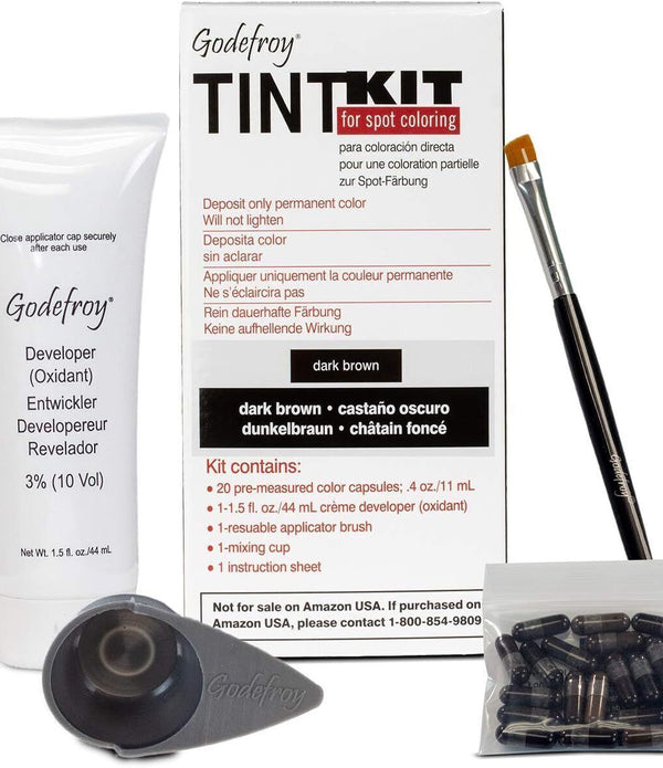 Godefroy Tint Kit, Dark Brown Eyebrow & Beard Dye for Professionals