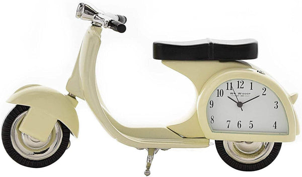 Miniature Cream Vespa Scooter Clock 9088 – Vintage Style Decor