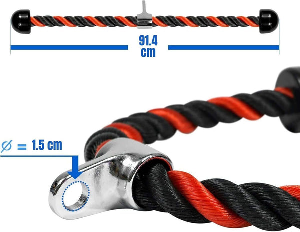 Yes4All Deluxe Tricep Rope Cable Attachment, 27/36 inch Gym Pull Down Ropes