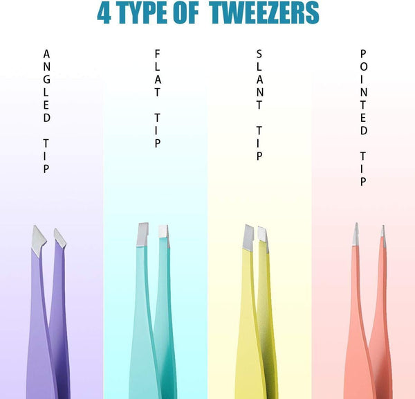 Tweezers Set for Facial Hair Removal 6-Piece Precision Kit