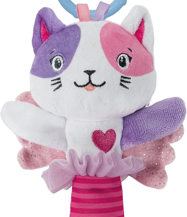 17653 Lovely Cat Rattle Toddler Plush Toy Soft Washable MultiColor - *SEE NOTES*