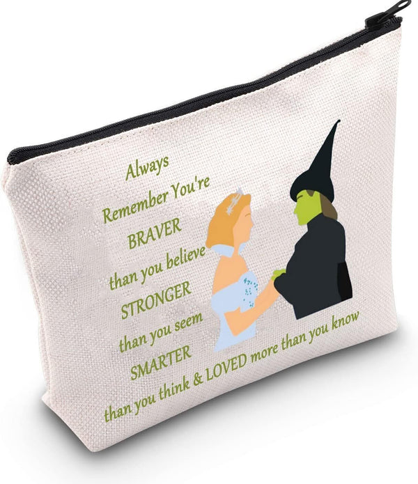 LEVLO Elphaba & Glinda Makeup Bag Musical Theatre Lover Gift Zipper Pouch