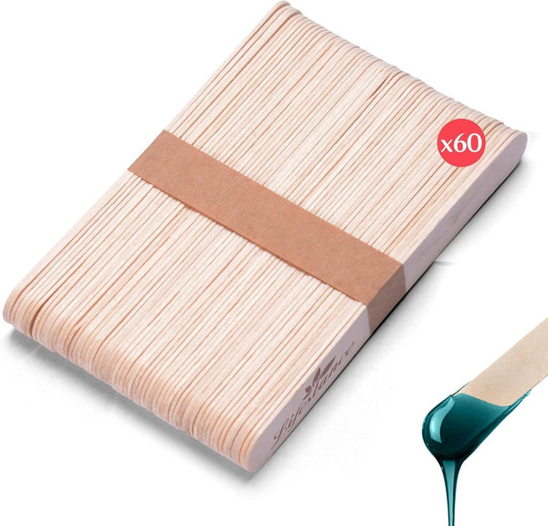 Lifestance Professional Wax Sticks (Wooden) 60PCS, For Body & Facial