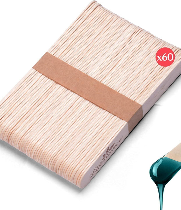 Lifestance Professional Wax Sticks (Wooden) 60PCS, For Body & Facial