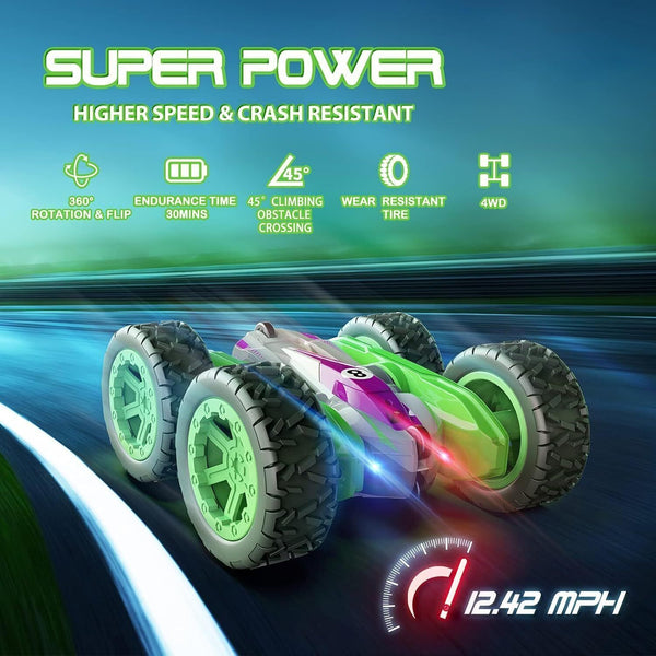 Remote Control Cars with LED Lights, 4WD Monster Trucks 3-12