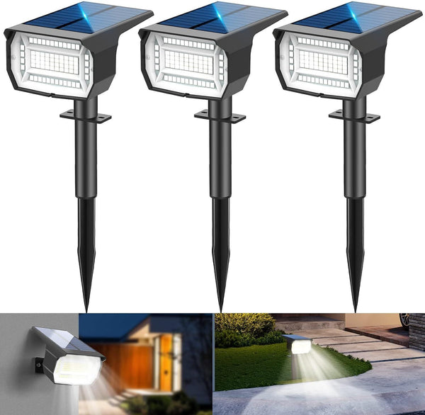 3pcs Solar Spotlights - Waterproof Outdoor LED Lights with 3 Modes