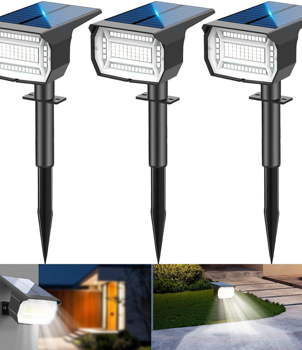 3pcs Solar Spotlights - Waterproof Outdoor LED Lights with 3 Modes