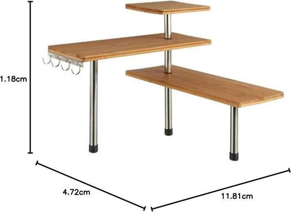 5Five Simply Smart 3-Shelf Bamboo Kitchen Corner Shelf - 38.5x45x43cm