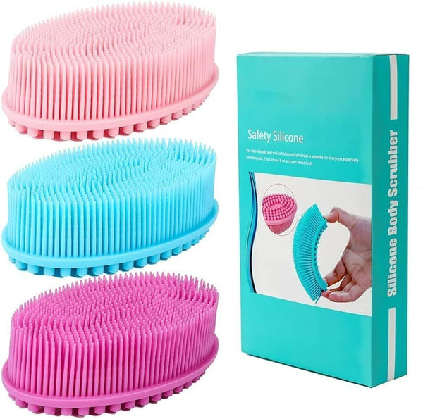 3 Pcs Loofah Body Scrubber Body Scrubber Brush Silicone Shower Brush