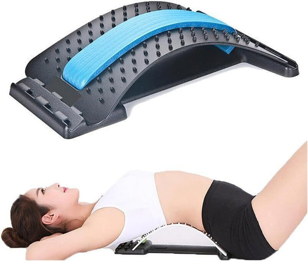 Anself Back Stretcher Posture Massager Lumbar Support Pain Relief Blue